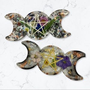 Custom Resin Triple Moon Candle Holder/Tray
